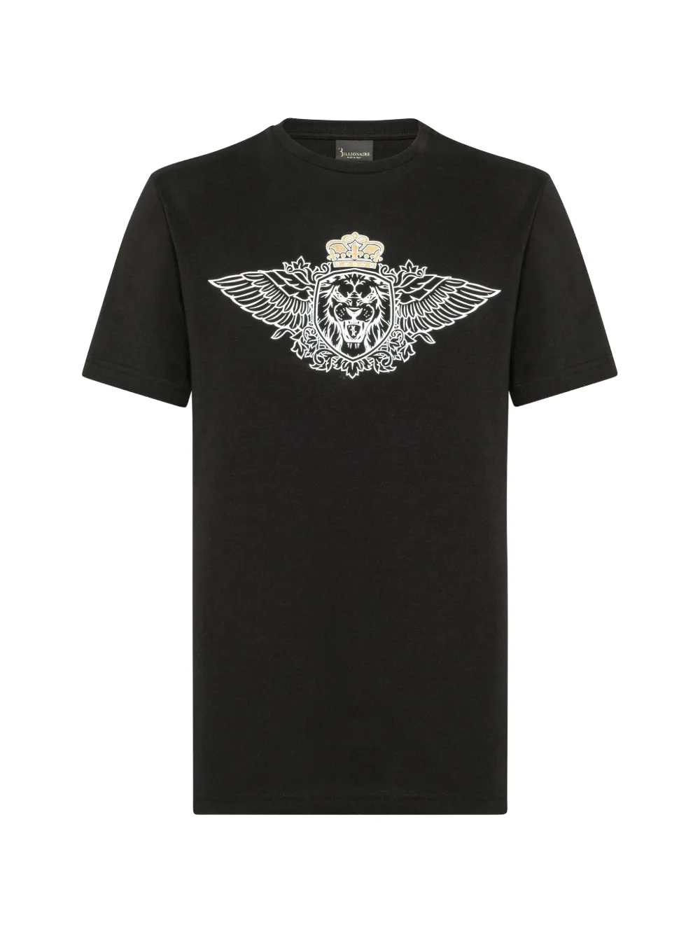 Billionaire lion-print crew-neck T-shirt Zwart