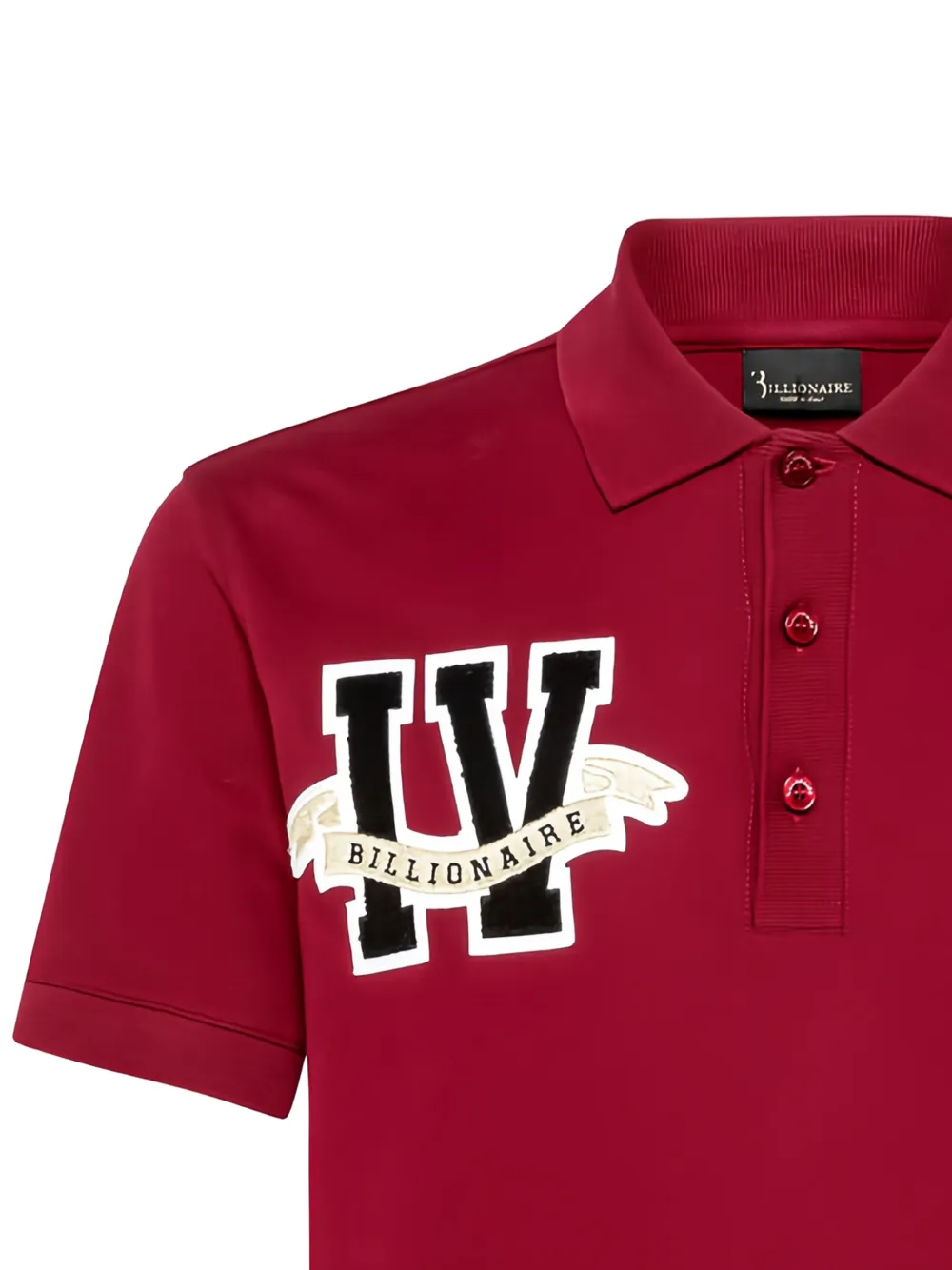 Billionaire SS Members poloshirt met logopatch Rood