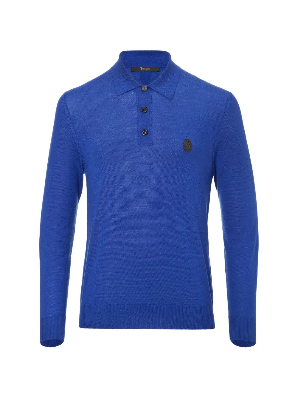 Billionaire logo-patch long-sleeve polo Blauw