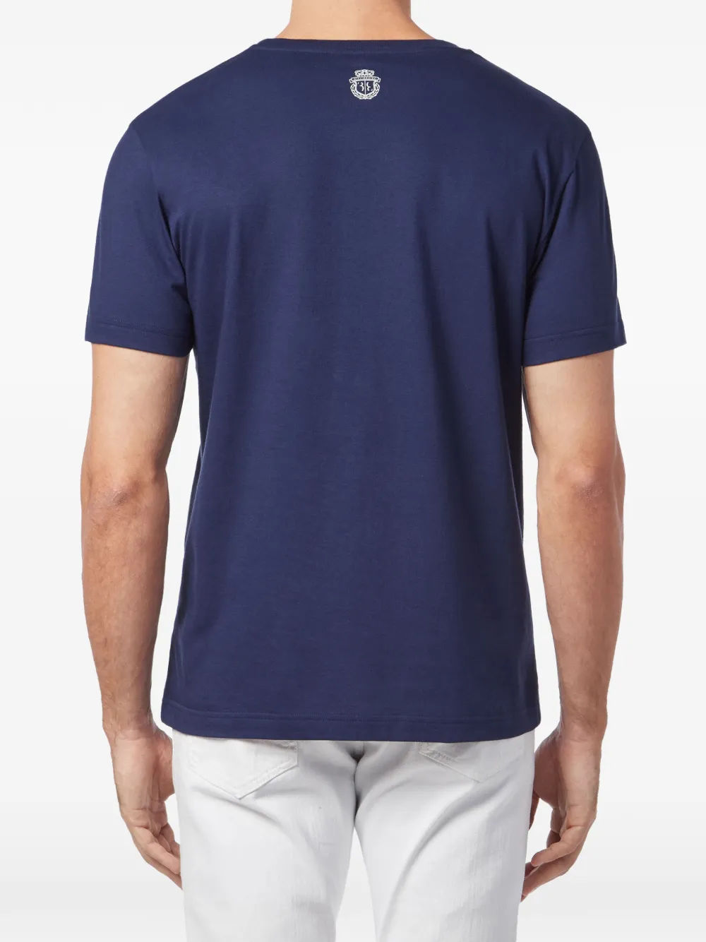 Billionaire T-shirt met wapenschild-patroon en palm-print Blauw