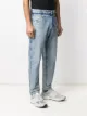 Closed straight-leg drawstring jeans