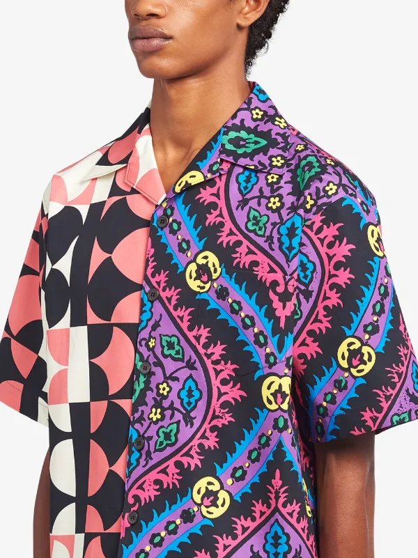 Shop Prada Double Match panelled shirt 
