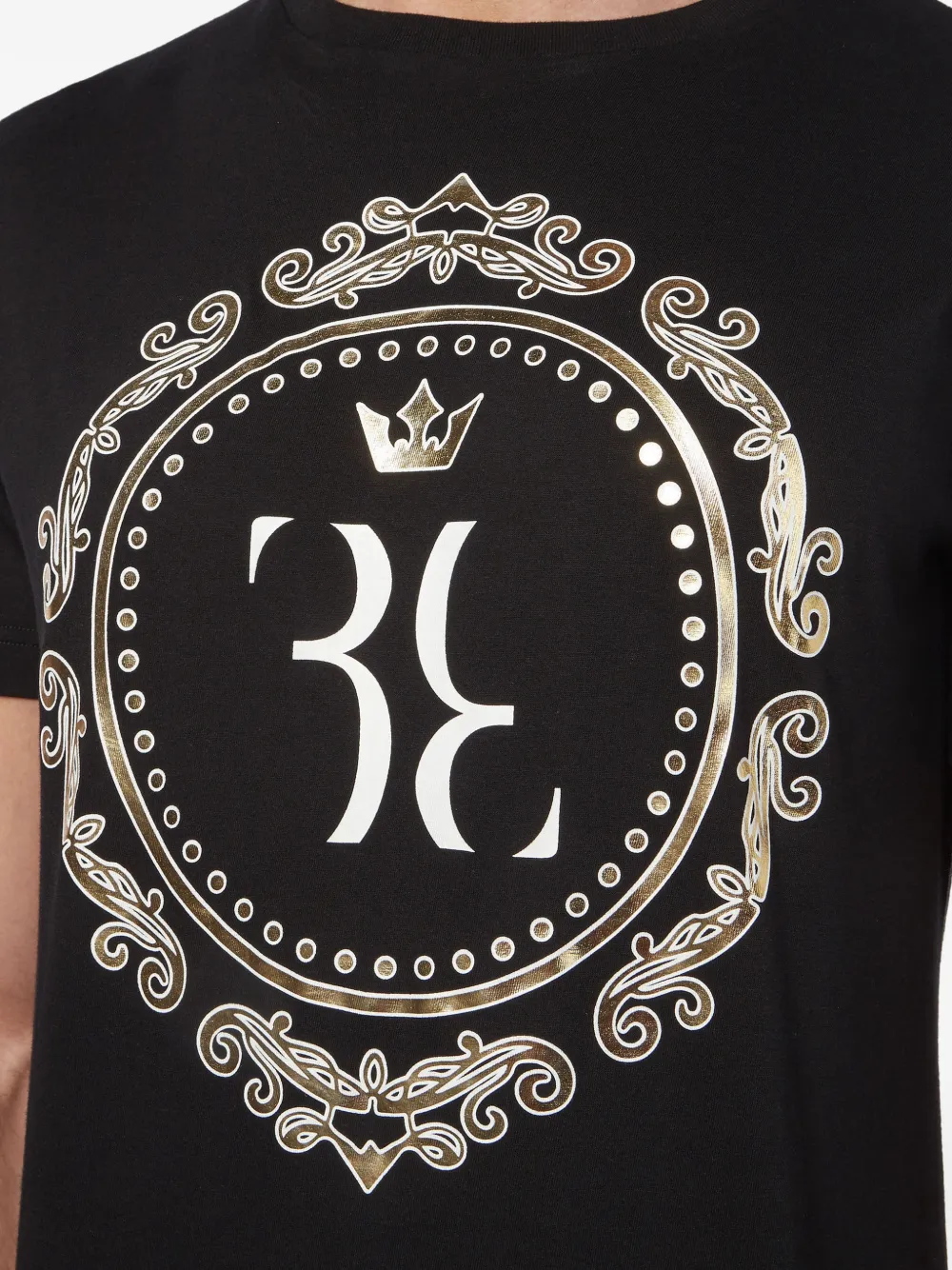 Billionaire T-shirt met ronde hals en barokprint Zwart