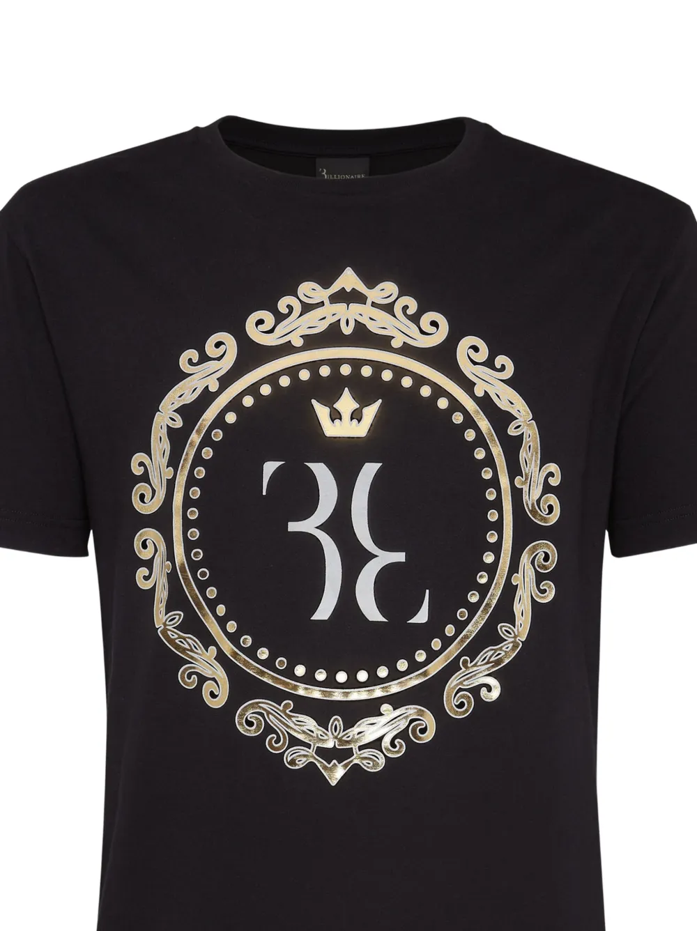Billionaire T-shirt met ronde hals en barokprint Zwart