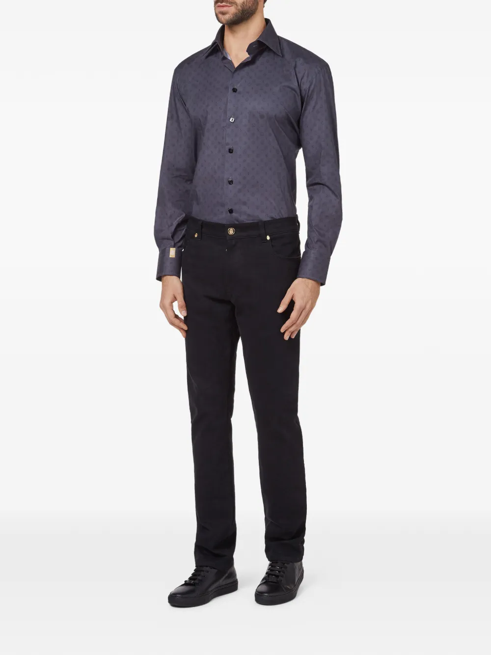 Billionaire Gold Cut logo-print shirt Grijs