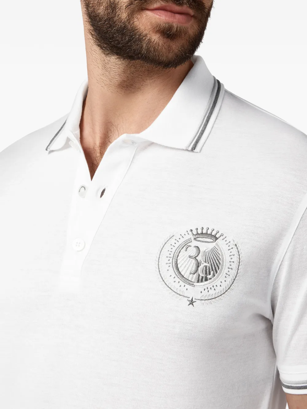 Billionaire Double B poloshirt met geborduurd logo Wit