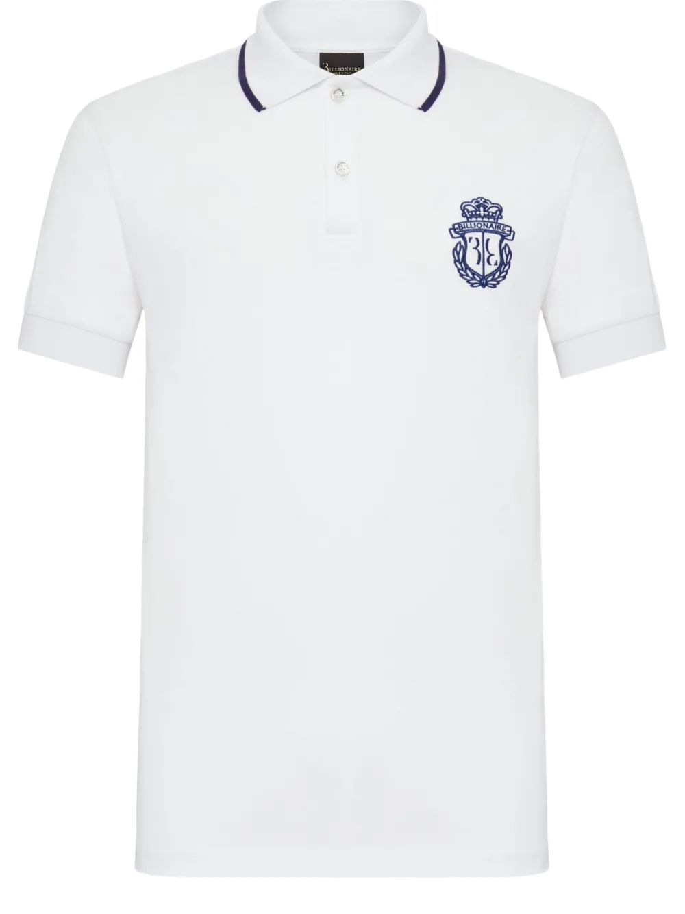 Billionaire Crest-embroidered polo shirt Wit