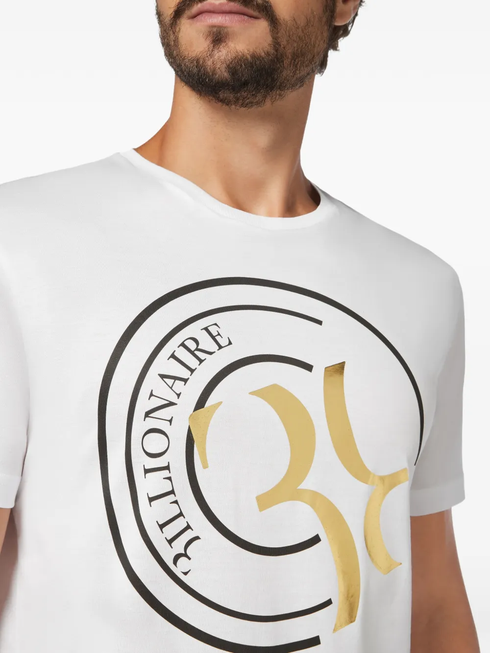 Billionaire Double B T-shirt met logo-print Wit