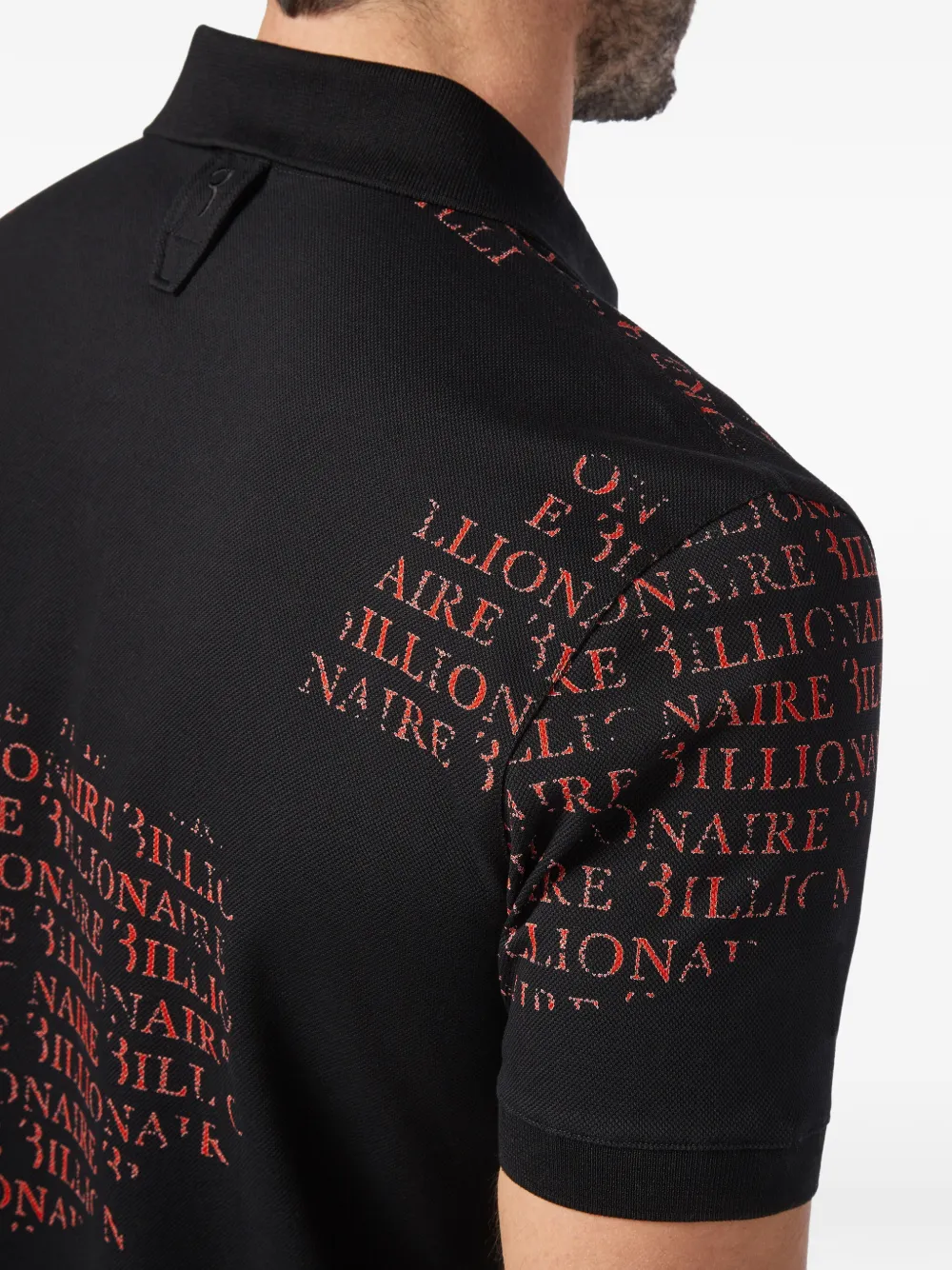 Billionaire logo-print cotton polo shirt Zwart