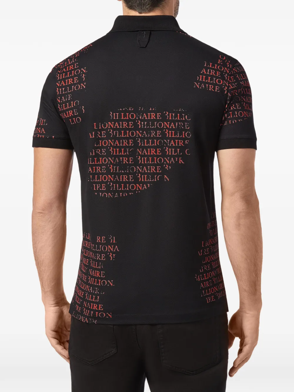 Billionaire logo-print cotton polo shirt Zwart