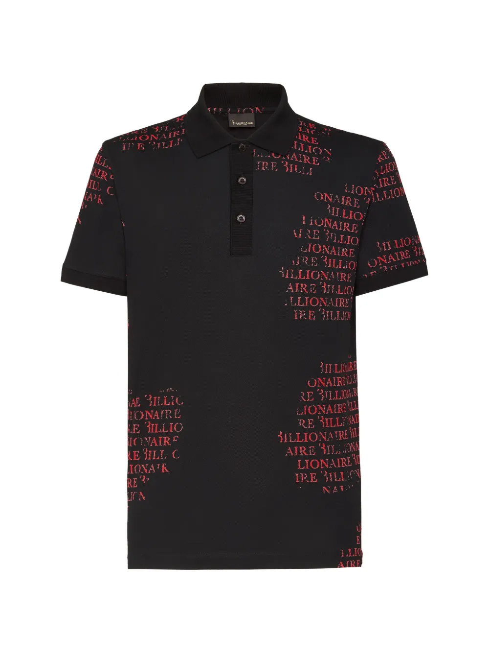 Billionaire logo-print cotton polo shirt Zwart