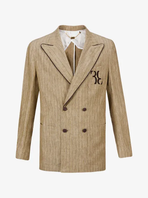 Billionaire Lenny pinstripe double-breasted blazer