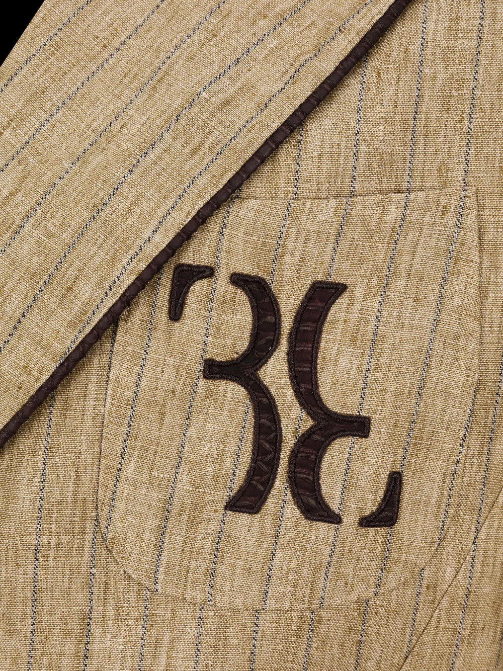  Billionaire Lenny Pinstripe Double Breasted Blazer   Nude 