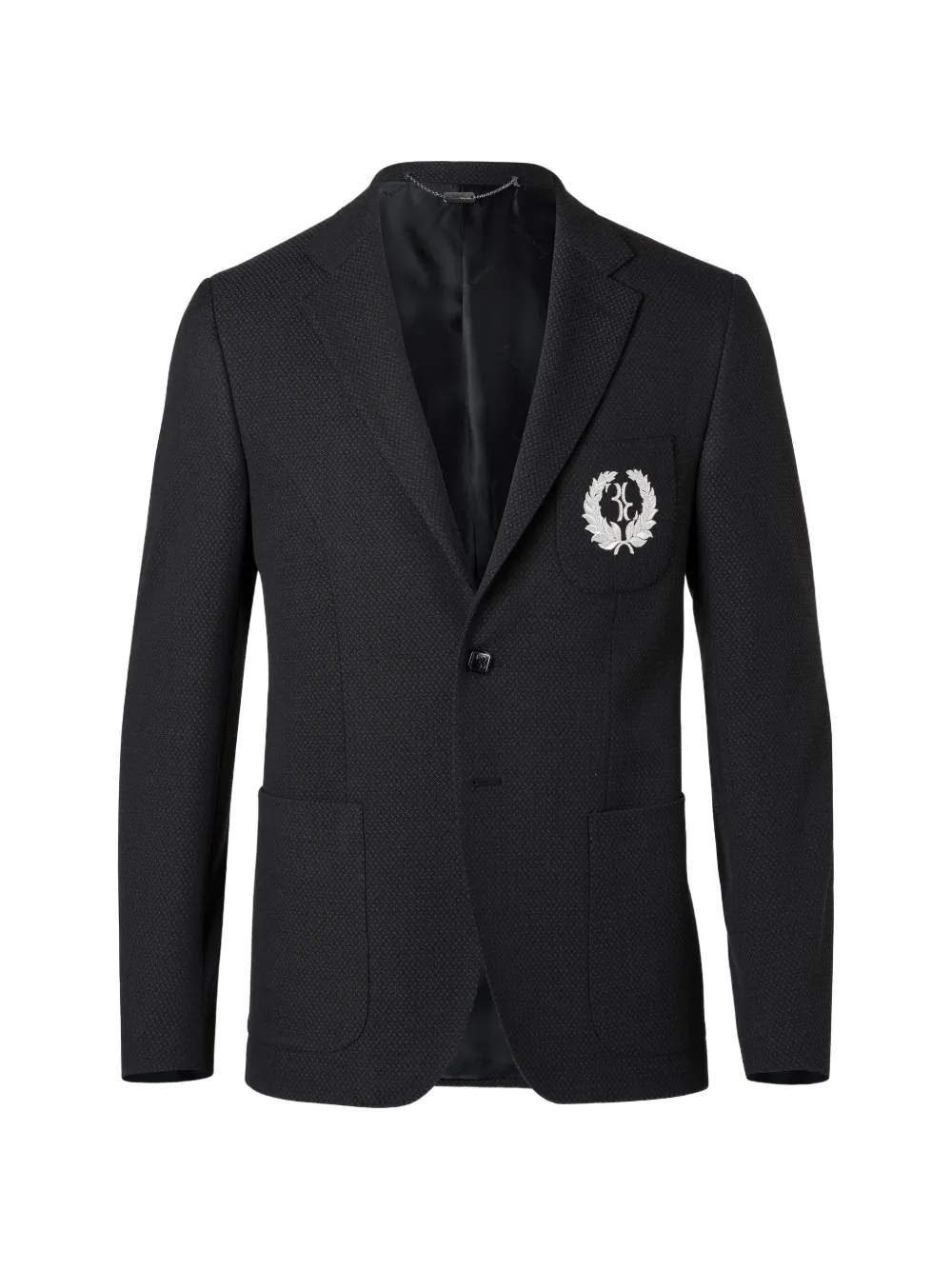 Billionaire Brent logo-patch single-breasted blazer - Black