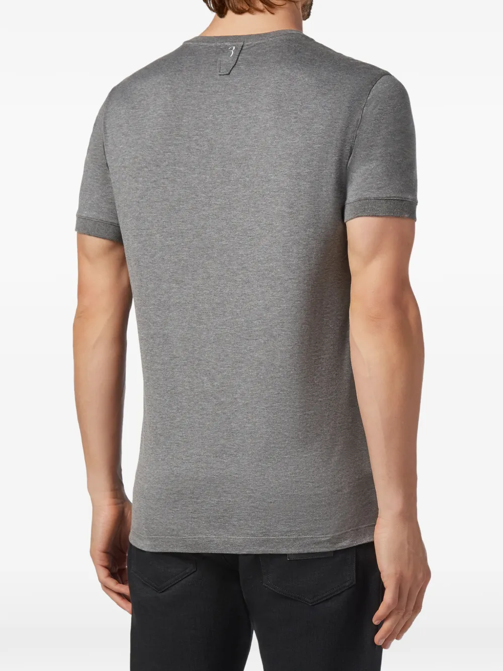 Billionaire T-shirt met geborduurde leeuw en V-hals Grijs