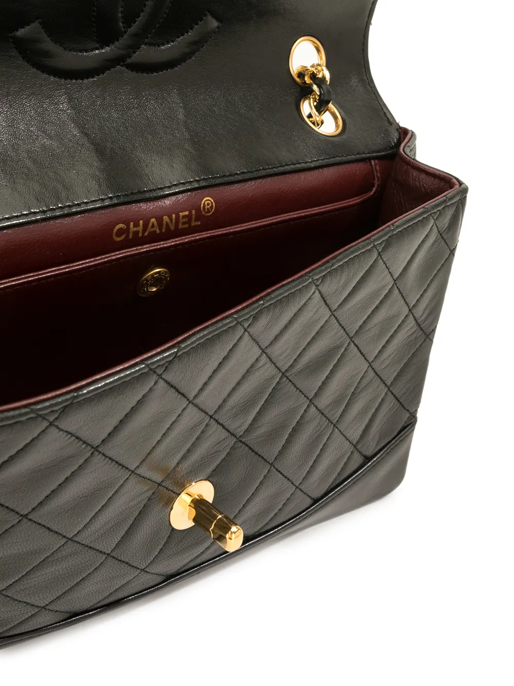 CHANEL PreOwned 1990 Quilted CC Double Chain Shoulder Bag Farfetch