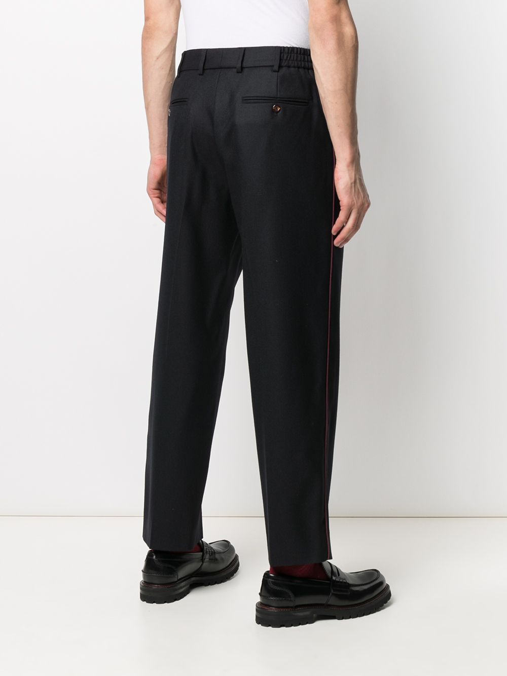 фото Gucci брюки строгого кроя с контрастной окантовкой