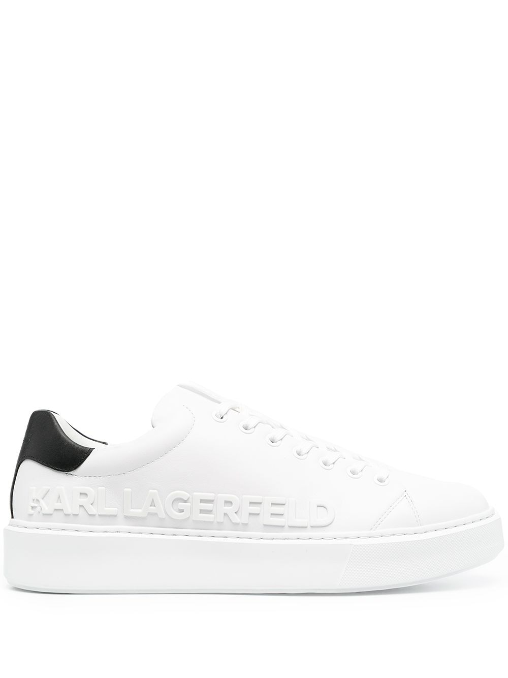 Karl Lagerfeld Debossed Leather lace-up Sneakers - Farfetch