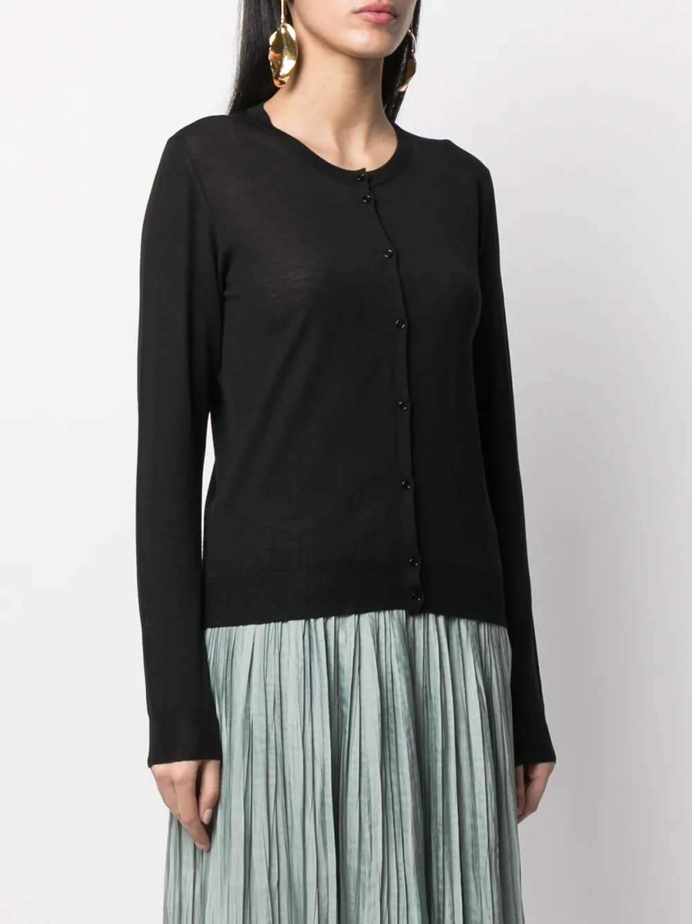 Roberto Collina Vest met ronde hals Zwart