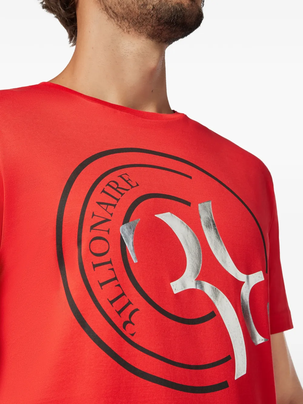 Billionaire Double B T-shirt met logoprint Rood
