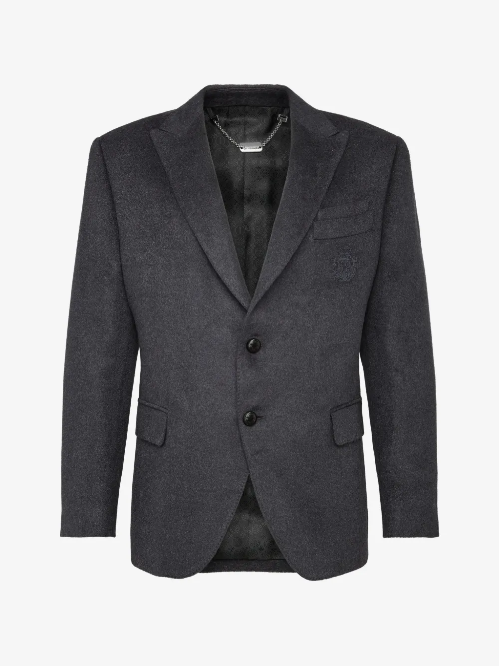 Billionaire logo-embroidered single-breasted blazer | Grey | Image 1