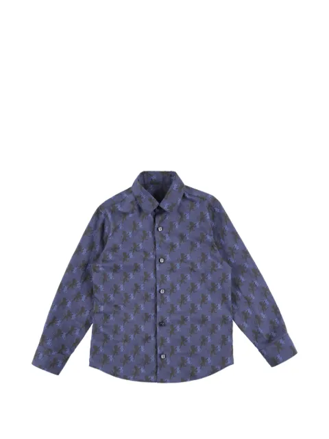 Billionaire lion-print long-sleeve shirt