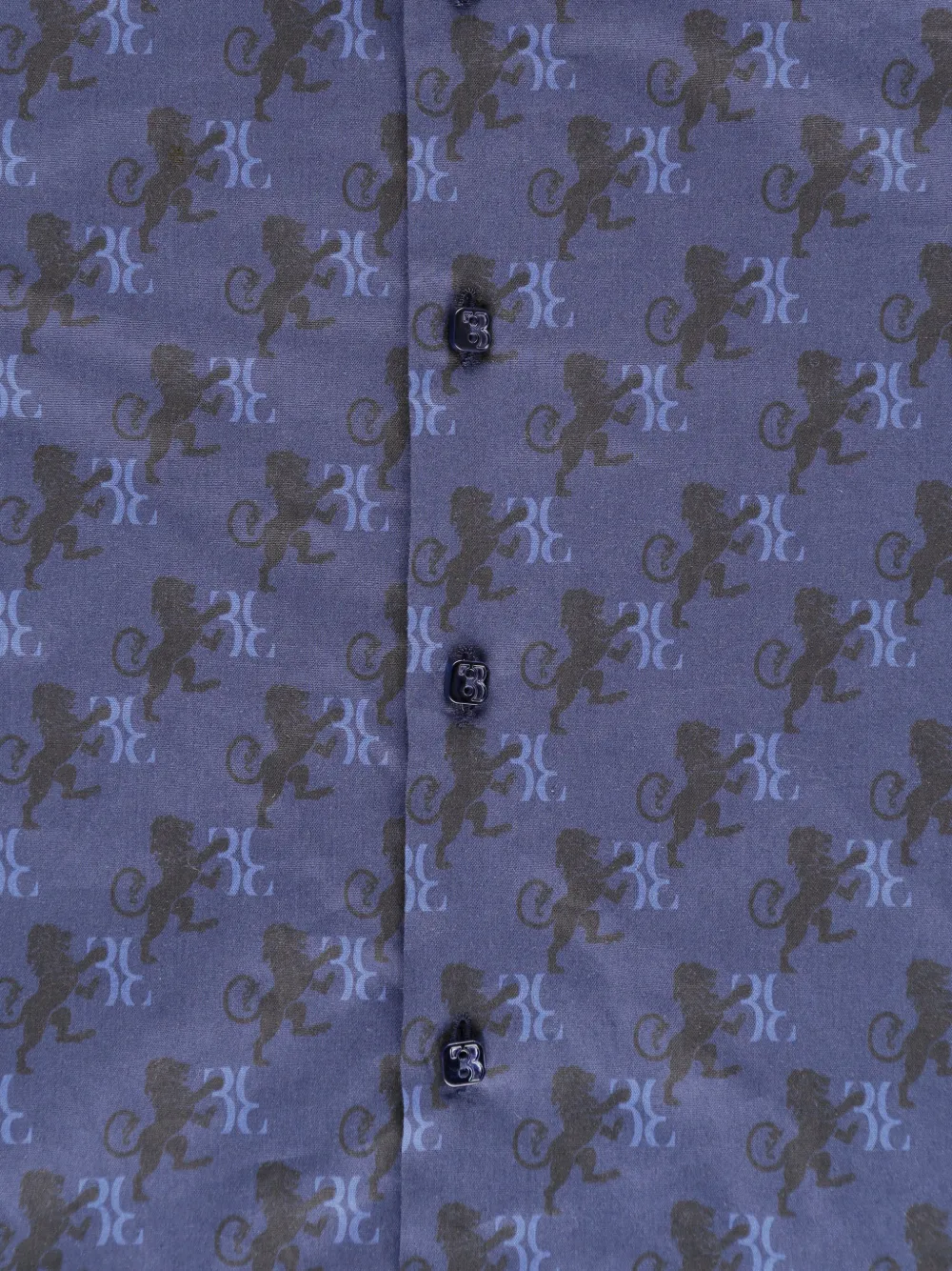 Billionaire lion-print long-sleeve shirt Blauw