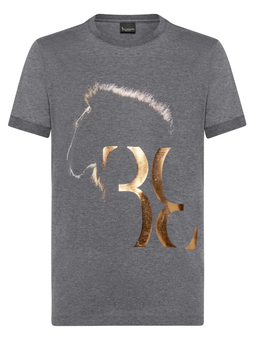 Billionaire T-shirt met korte mouwen ronde hals en Lion-print Grijs