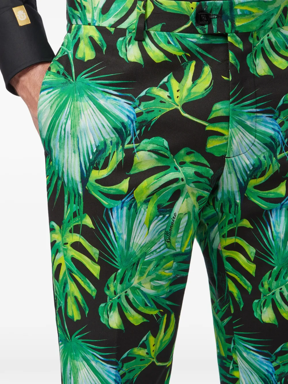 Billionaire FS Palms slim-fit broek met print Groen