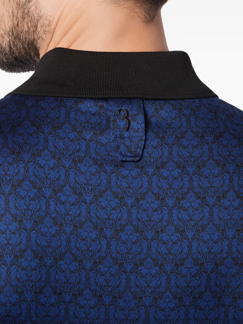 Billionaire lion-print short-sleeve polo shirt Blauw