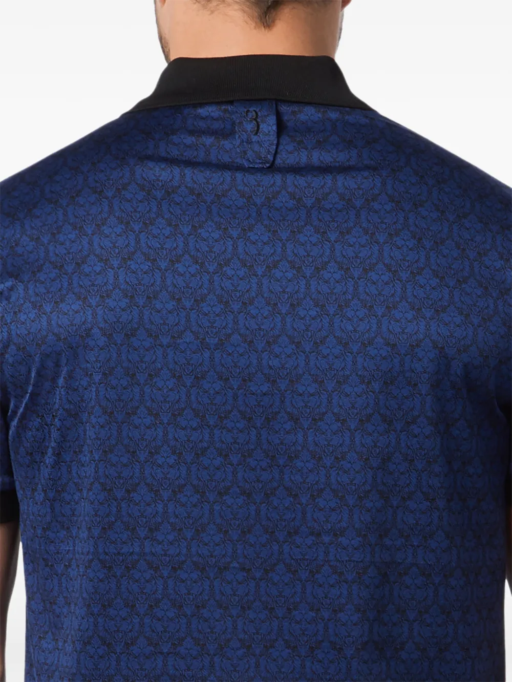 Billionaire lion-print short-sleeve polo shirt Blauw