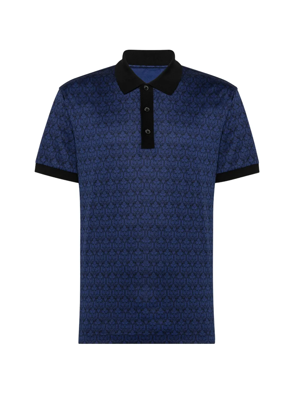 Billionaire lion-print short-sleeve polo shirt Blauw