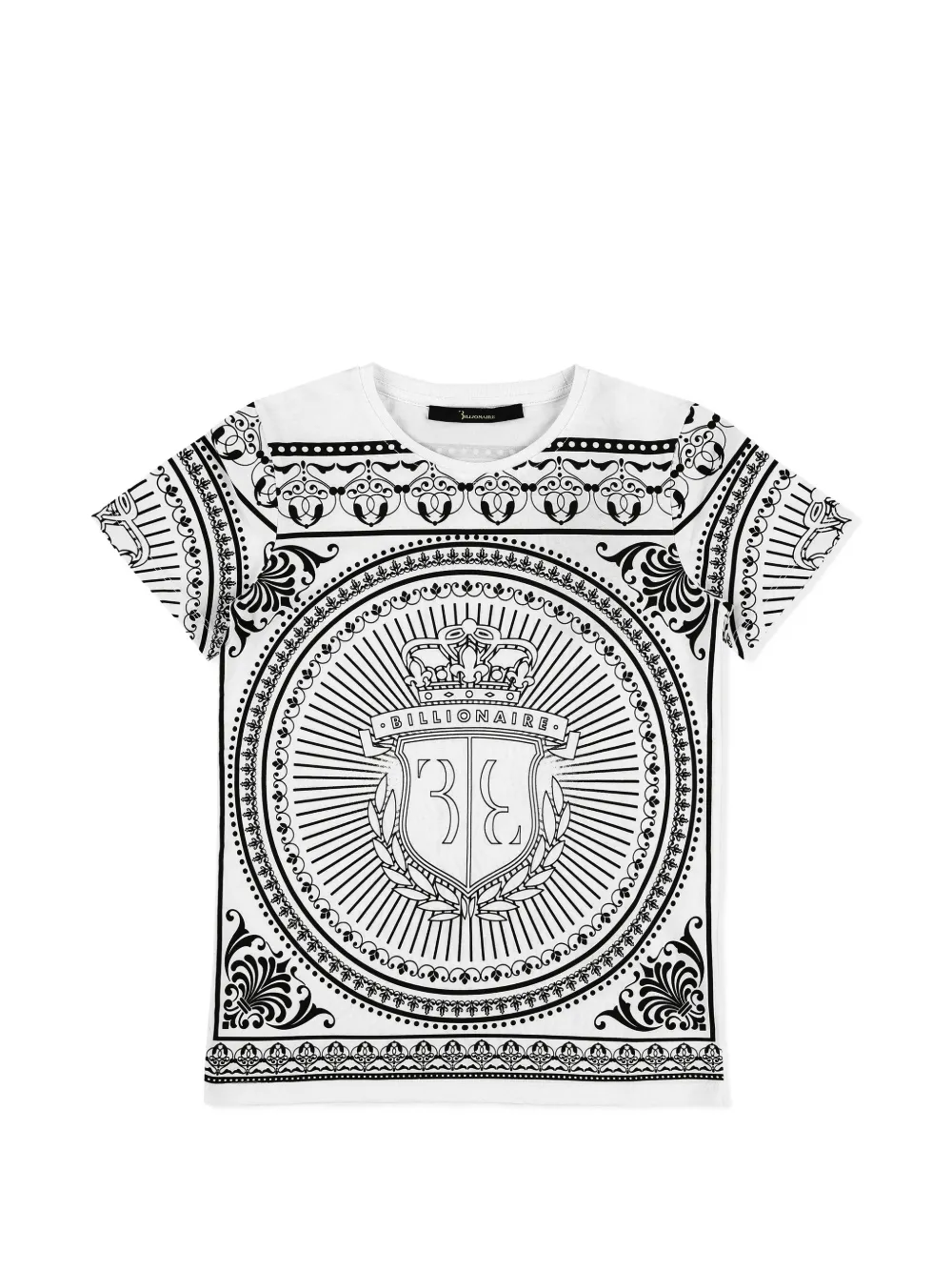 Billionaire crest-print T-shirt Wit