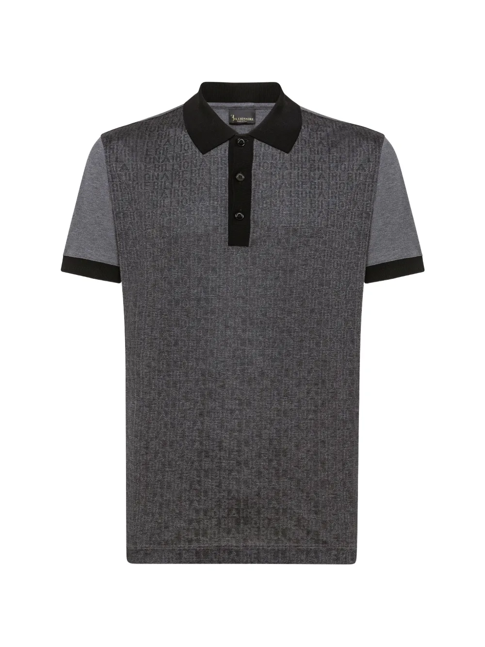 Billionaire logo-jacquard short-sleeve polo shirt - Grau