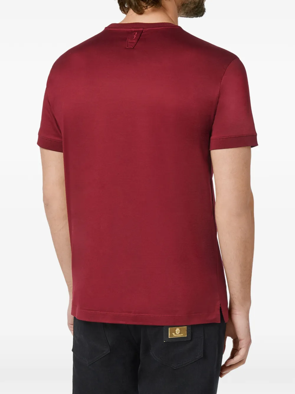 Billionaire lion-embroidered crew-neck T-shirt Rood