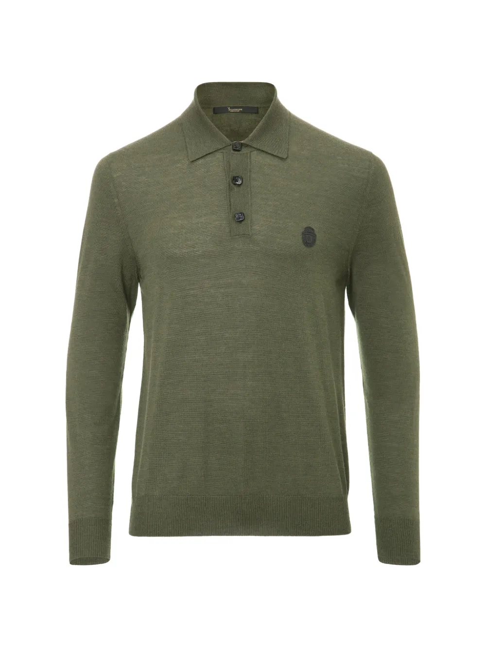 Billionaire Chance logo-patch long-sleeve polo shirt Groen