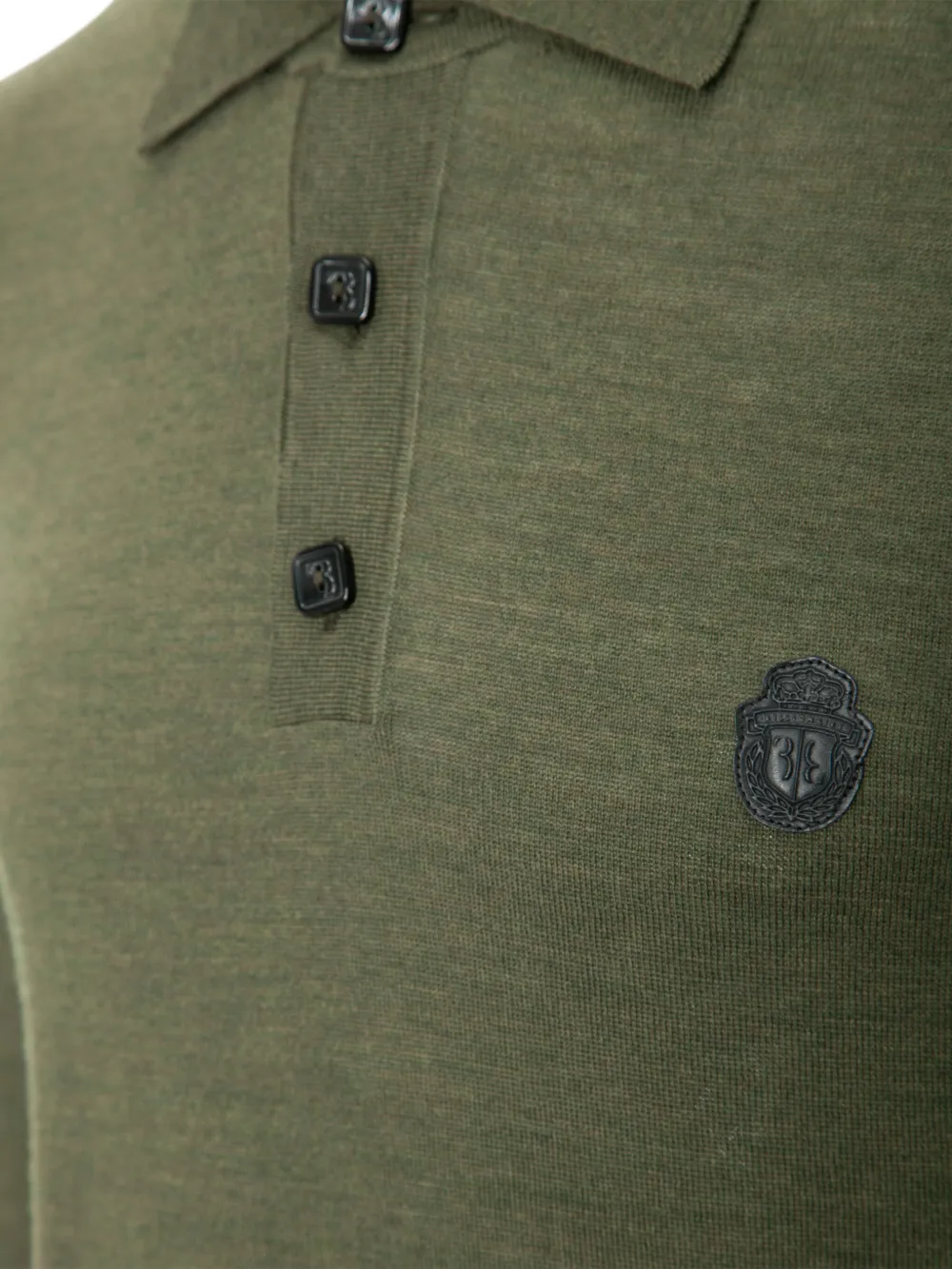 Billionaire Chance logo-patch long-sleeve polo shirt Groen