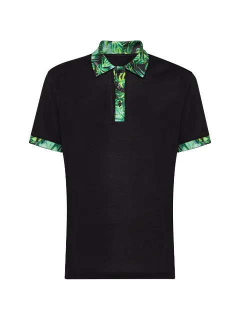 Billionaire palm-print polo shirt