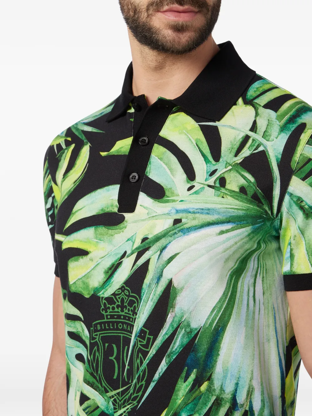 Billionaire Palmas poloshirt met korte mouwen Zwart