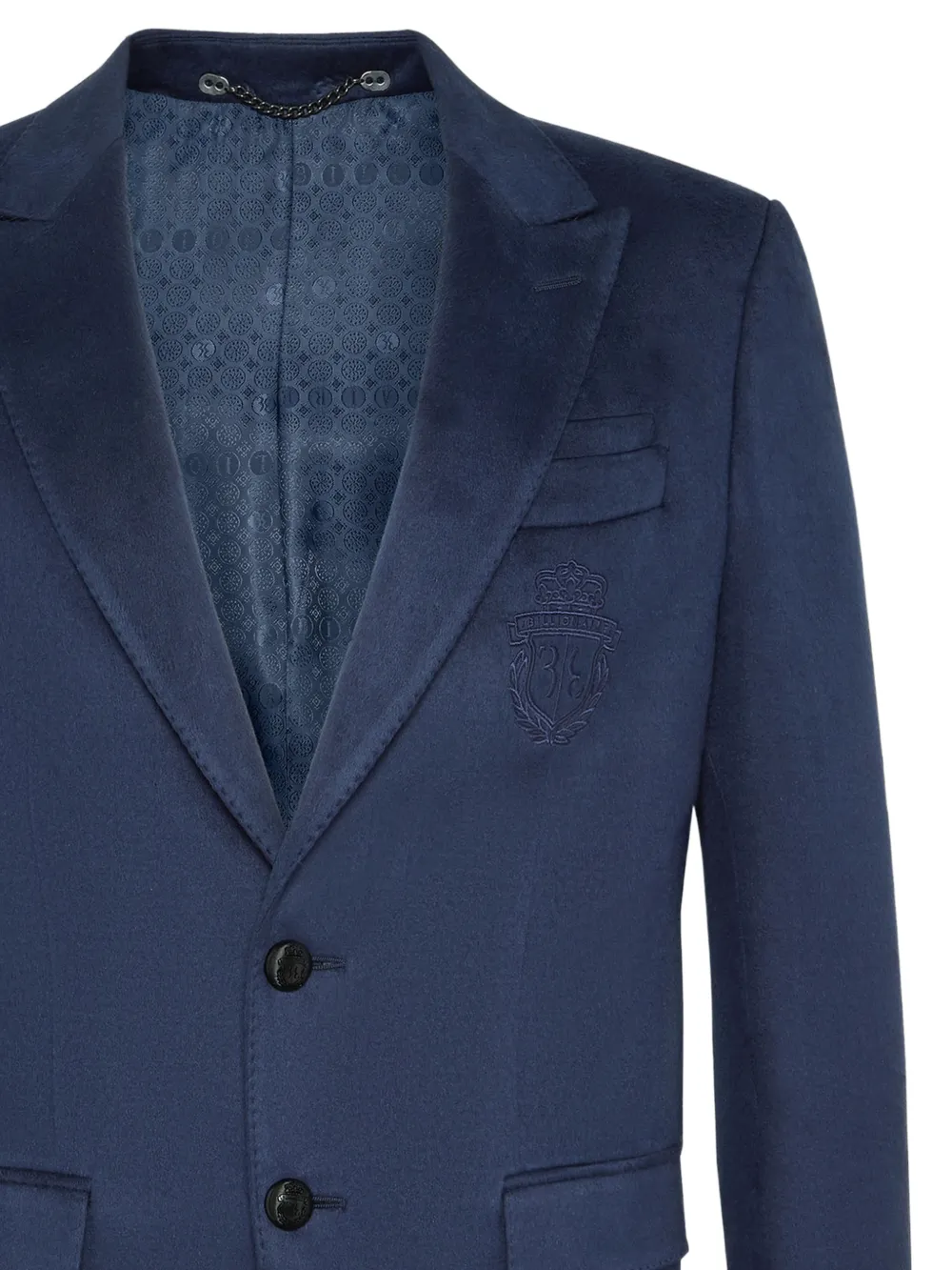  Billionaire Crest Embroidered Blazer   Blau 