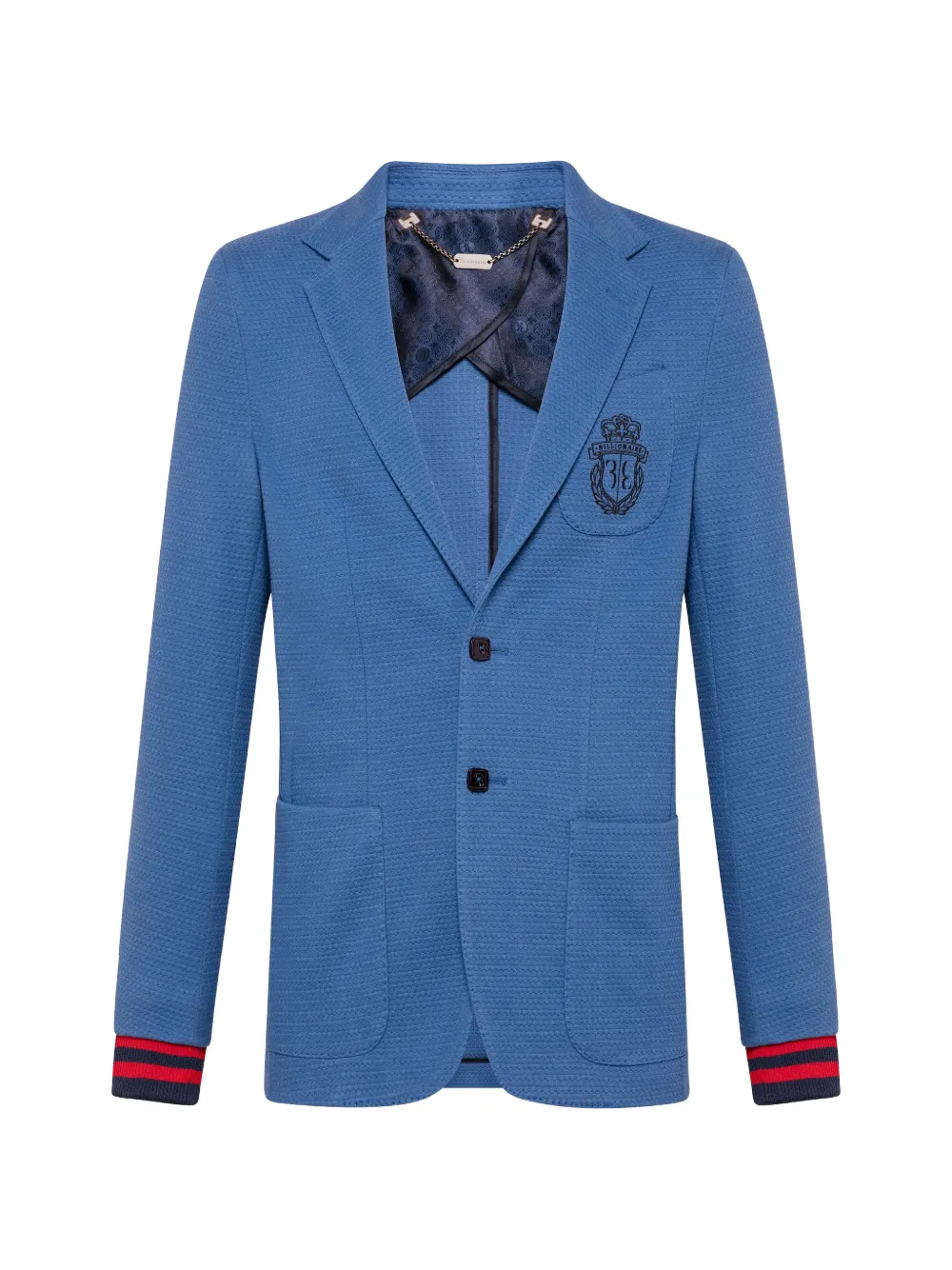 Billionaire logo-embroidered blazer - Blu