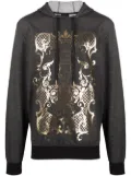 Billionaire baroque-print hooded sweatshirt - Black