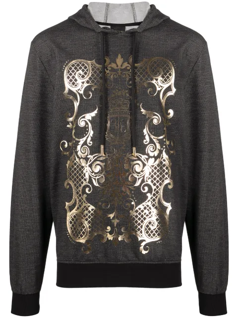 Billionaire baroque-print hooded sweatshirt