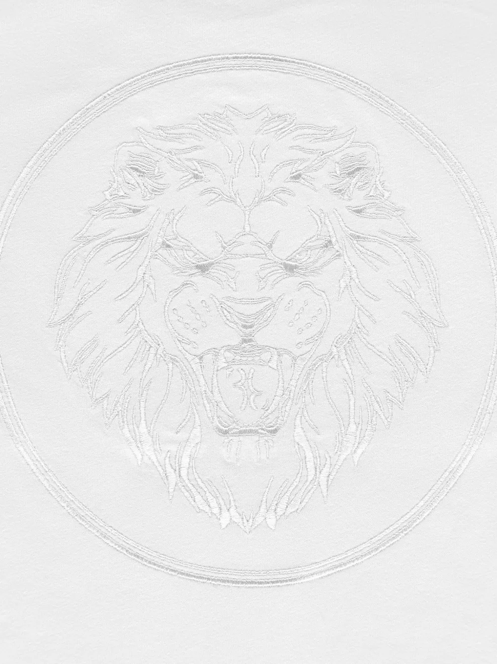 Billionaire lion-embroidered long-sleeve T-shirt Wit