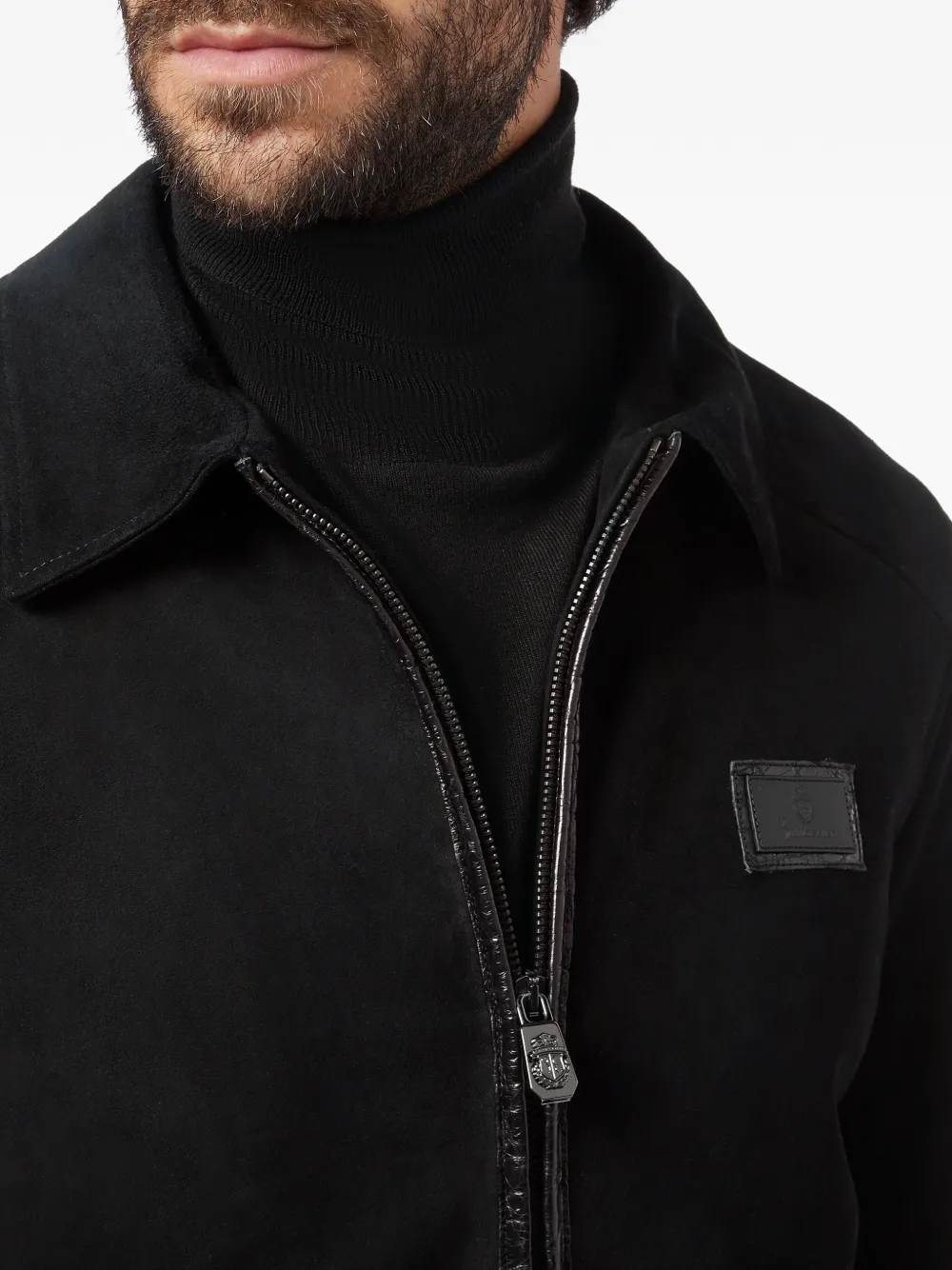Billionaire Bomberjack met logopatch Zwart