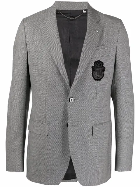 Billionaire Super Slim crest-embroidered blazer