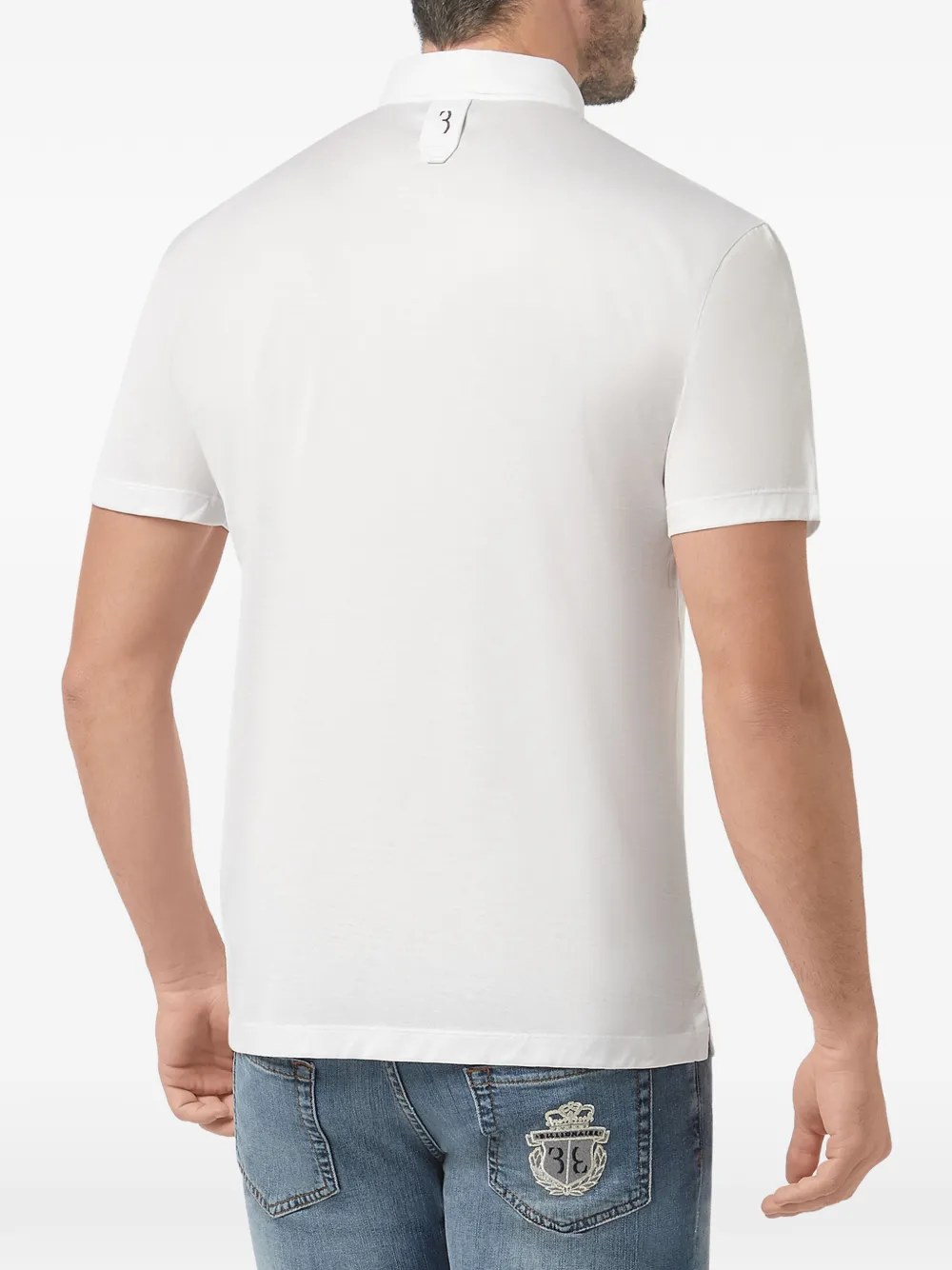 Billionaire Crest-embroidered polo shirt Wit