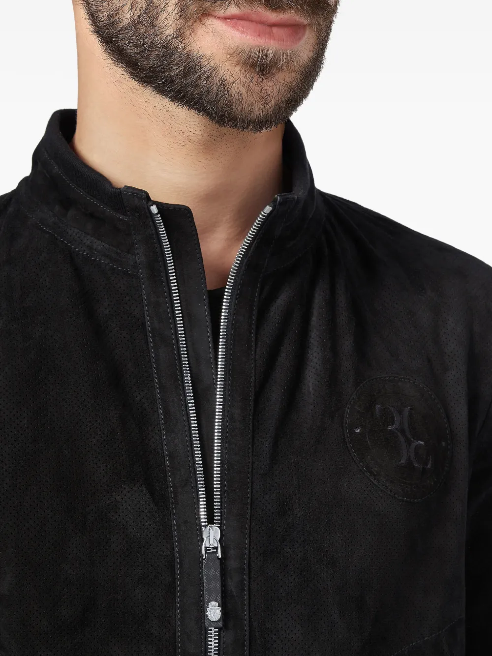 Billionaire Members Only geperforeerd bomberjack Blauw