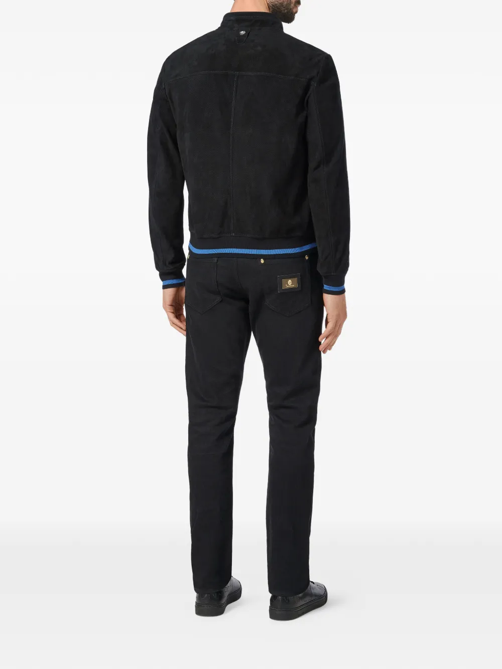 Billionaire Members Only geperforeerd bomberjack Blauw