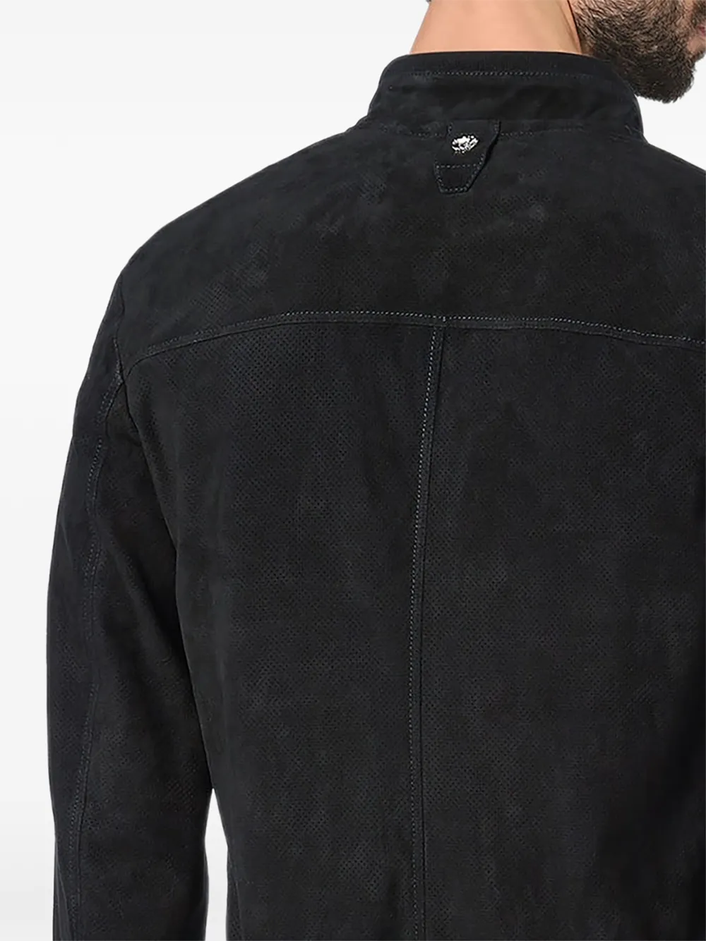 Billionaire Members Only geperforeerd bomberjack Blauw
